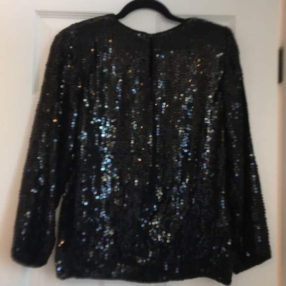 I.Magnin Sequin pure Silk Blouse - Picture 3 of 7